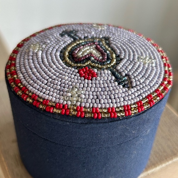 Anthropologie Fortune Heart Beaded Lidded Jewelry Box. - Picture 7 of 9